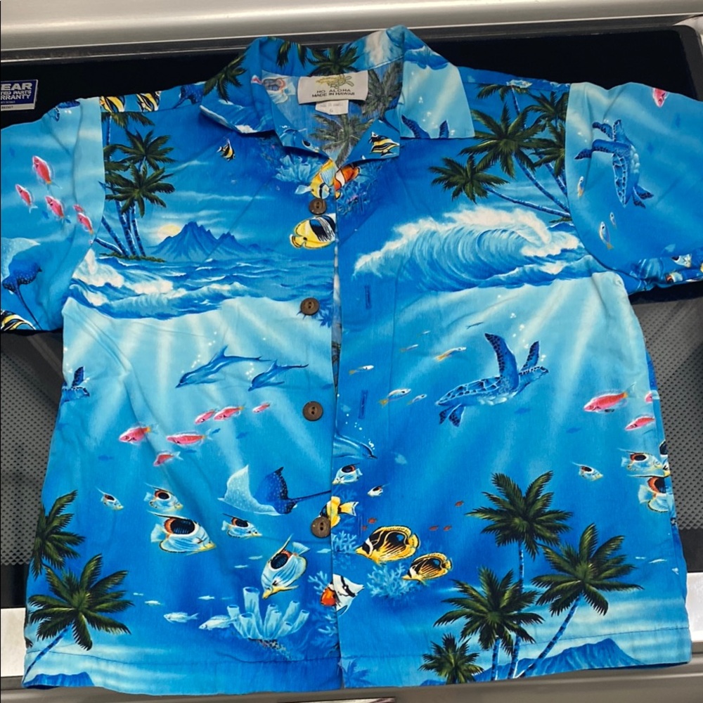 Kids Hawaiian Button Down Shirt